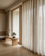 Load image into Gallery viewer, Natural linen sheer tulle in Beige colour - 1 panel

