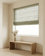 Load image into Gallery viewer, Linen Roman Blinds in Green colour
