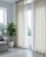 Load image into Gallery viewer, Coconut-white 100% linen thick curtains - 1 panel
