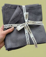 Load image into Gallery viewer, Graphite 100% Linen Napkins (Set of 4) – 45x45 cm
