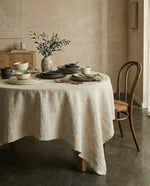 Load image into Gallery viewer, 100% Linen Tablecloth – Natural colour, Round 218D
