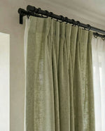 Load image into Gallery viewer, Dry Sage linen curtains, sheer drapes - 1 panel

