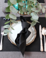 Load image into Gallery viewer, Linen napkin in black colour
