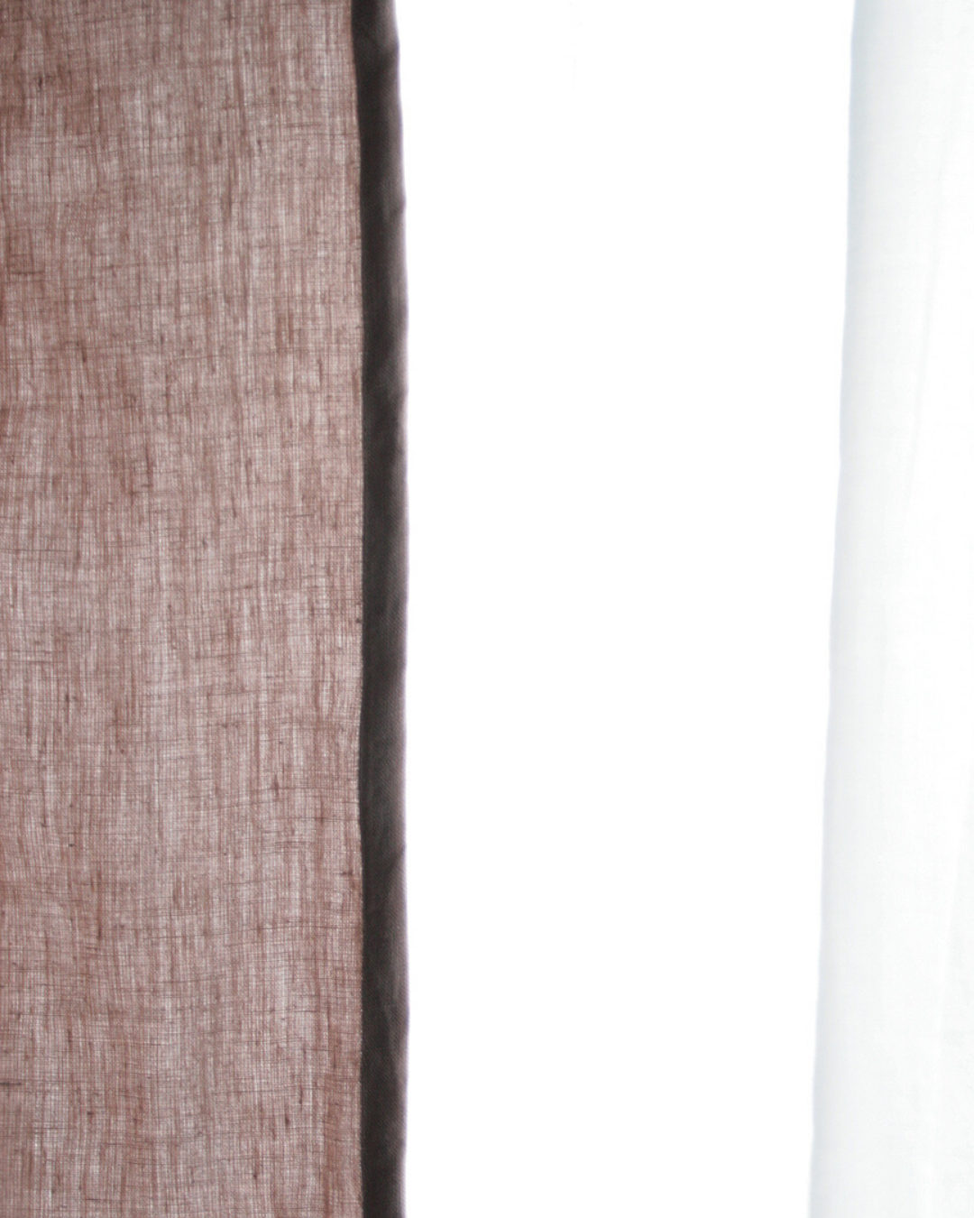 Taupe linen curtains, sheer drapes - 1 panel