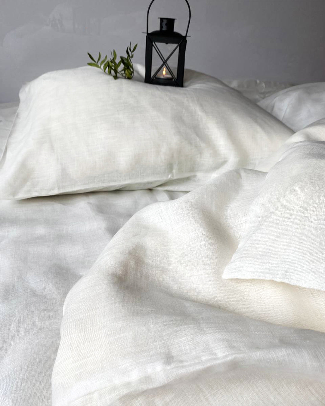 White bedding set from soft linen