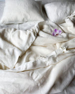 Load image into Gallery viewer, White bedding set from soft linen

