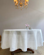 Load image into Gallery viewer, Round 100% linen tablecloth in White
